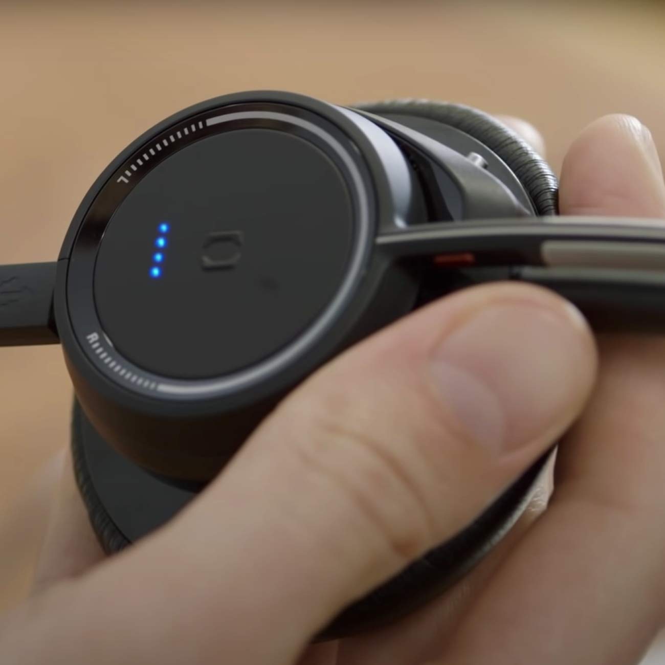 Poly Voyager Focus UC B825 Wireless Bluetooth Stereo Computer Headphones w/Boom Mic, 12 Hours Talk Time, Active Noise Canceling Noisy Work Environments, Plantronics Sound Quality, Stand, Cloth, Dongle 3