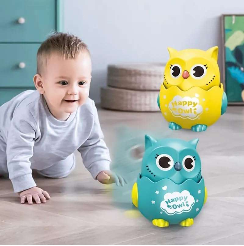 Press and Go Owl Crawling Toys for Kids | Animal Toys, Owl Cars, and Activity Toys | Fun and Engaging Owl Toys for Toddlers & Kids | Perfect for Playtime | 1 Pc (Sky Blue) 3