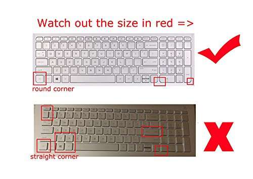 Saco Chiclet Keyboard Skin for HP 15-AY503Tu 15.6-inch Laptop (Core i5-6200U/4GB DDR4L /1TB /Window 10) Turbo Silver -Black with Clear 6