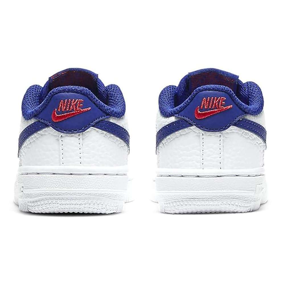 NIKE Force 1 Boys CZ1691-101 (White/DEEP Royal Blue-University RE), Size 3 3