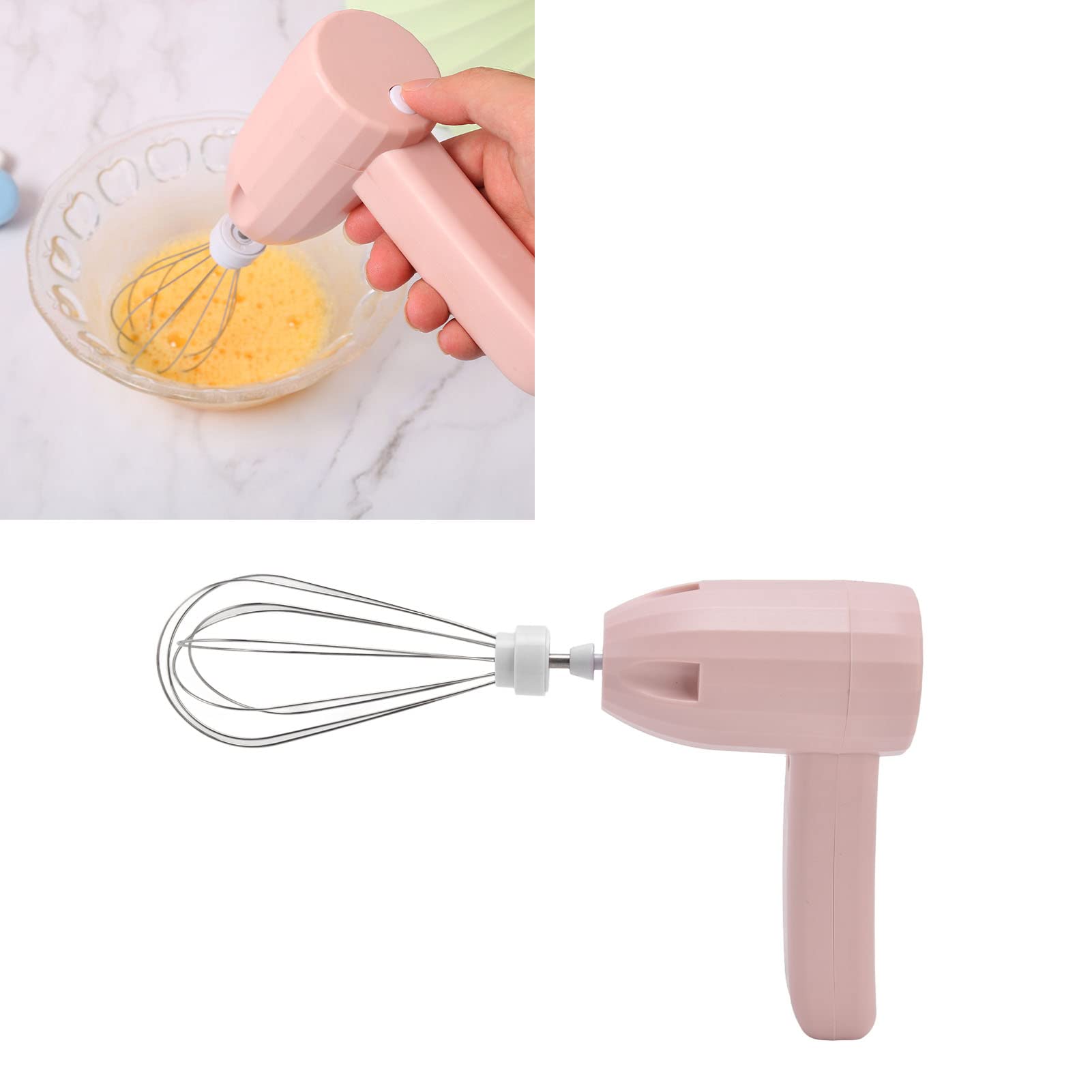 Wireless Hand Mixer, Electric Whisk USB Charging Compact 5 Speed Lightweight Detachable with Blade for Garlic Pounding for Cakes 6