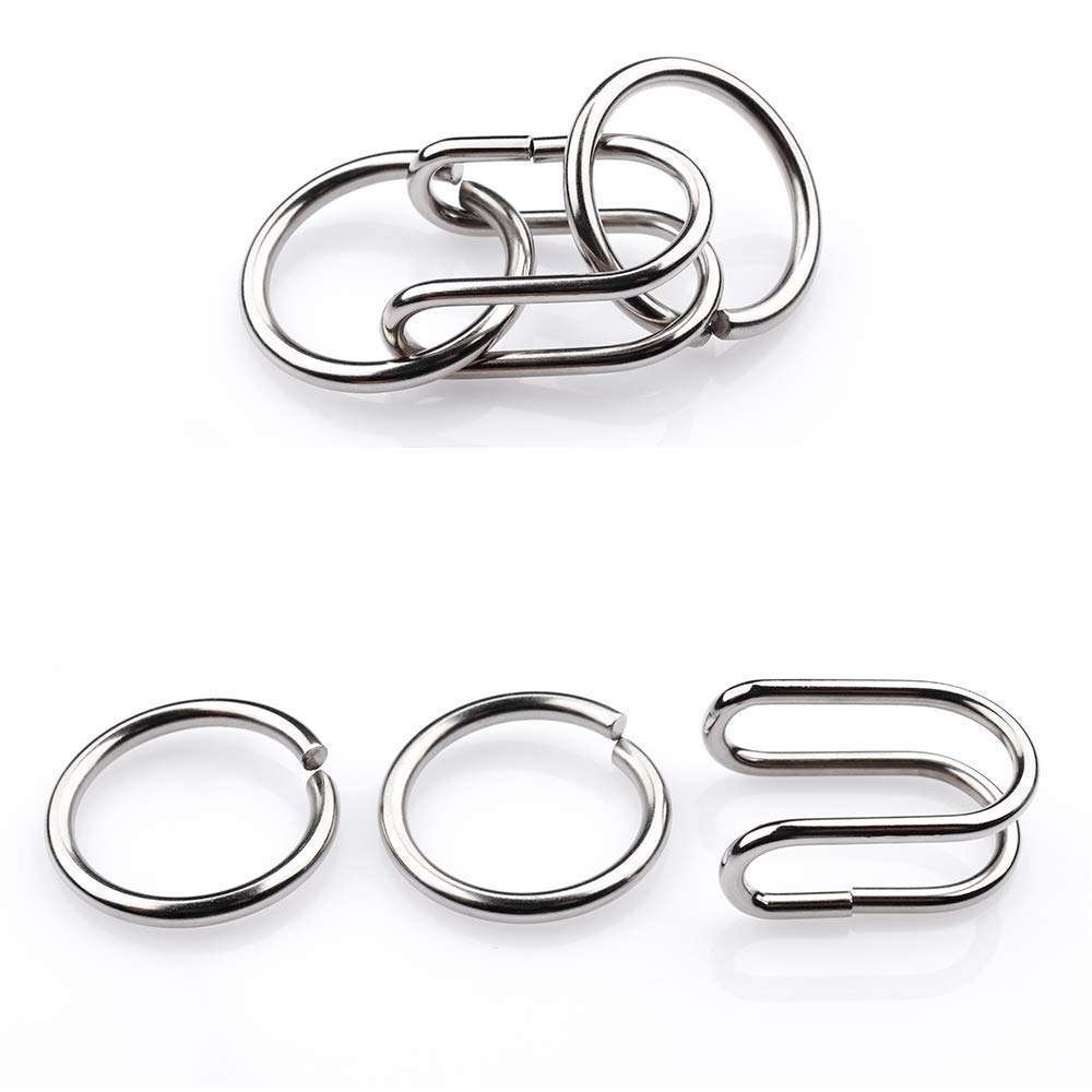 OANGO 16 in 1 Stainless Steel Metal Wire Classic Iq Puzzle Perplexing Mind Assembly and Brain Teaser Magic Puzzles Game for All Age Group Set of 16 Pieces in 1, Kid 6