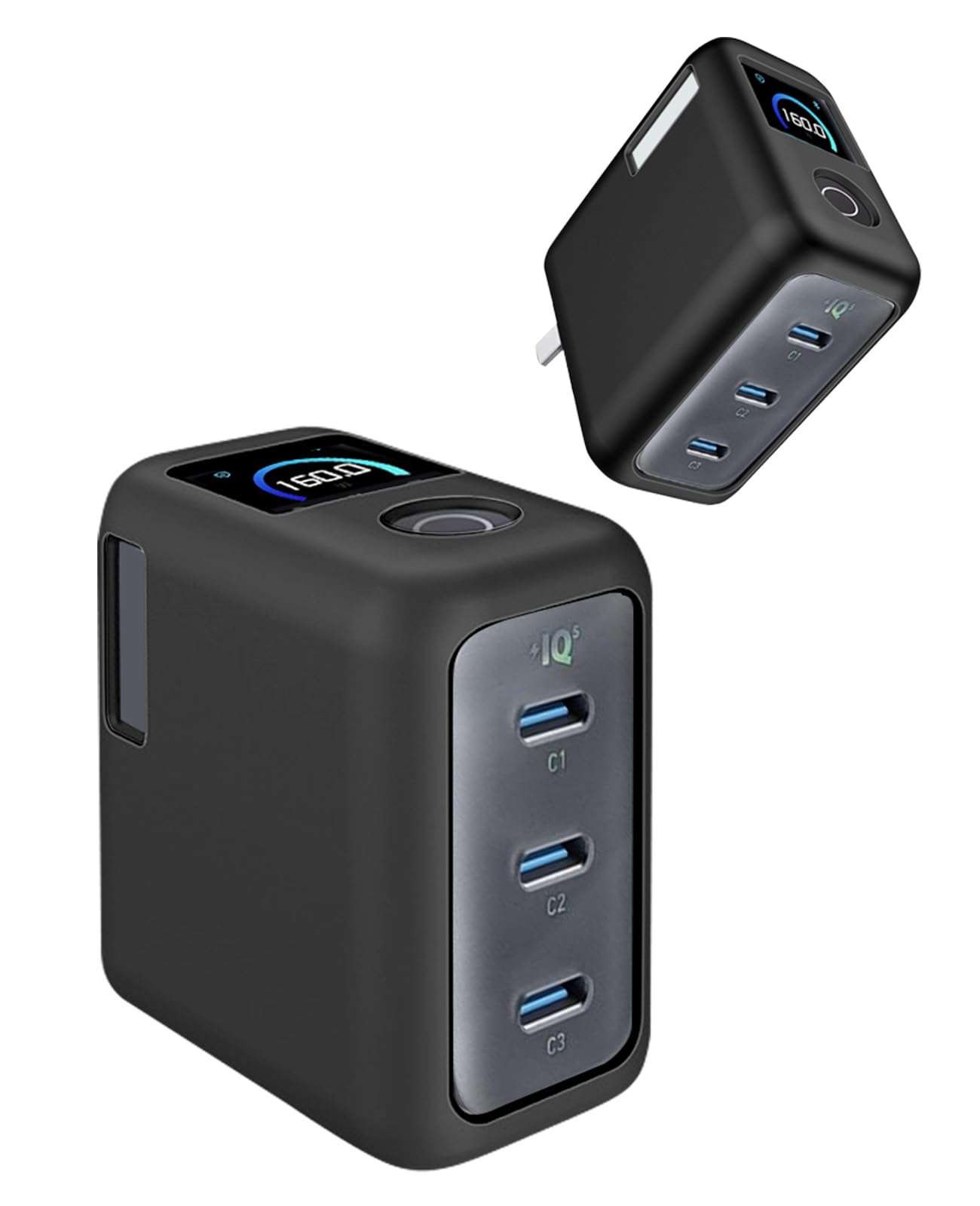 Silicone Protective Case for Anker Prime 160W USB-C Charger , Full-Body Protective Cover with Precise Cutout, Shockproof Dustproof Charging Block Protector Sleeve & Scratch-Resistant Sleeve (Black) 1