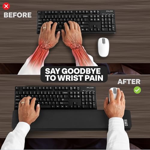 GRIFITI Fat Wrist Pad 24" x 4" x 0.75" Inch Computer or Mechanical Keyboard & Mousepad Wrists Rest Keyboards Mouse, Trackball or Trackpad Ergonomic Mousepad Support Large Hand Rests Typing Pads 3