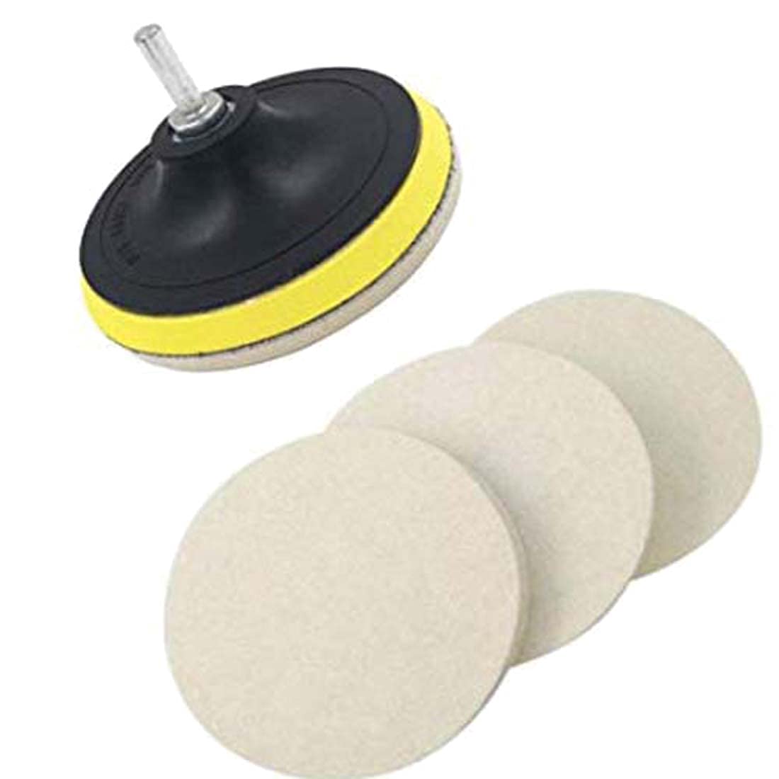 DIY Crafts 15 Pcs, 2" inch Felt Pad Only, Gross Polishing Buffing Pad Kit Car Polisher M10/14 Drill Adapter Car Polish Sponge Wheel Kit Car Wash Cleani(15 Pcs, 2" inch Felt Pad Only) 5