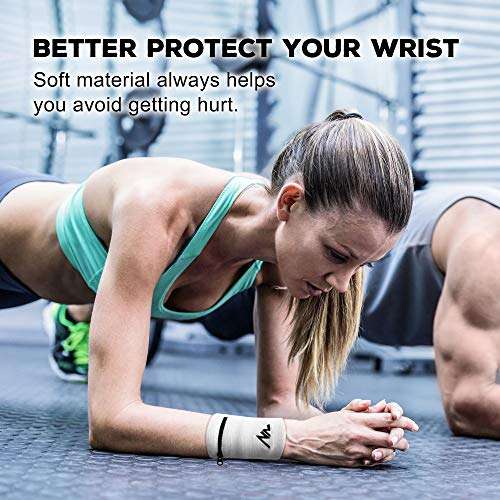 NEWZILL Wrist Wallet Wristband with Zipper - Cotton Sweatbands for Men & Women, Ideal for Sport, Running, Walking, Basketball, Football, Tennis, Hiking, Workout, and More Long White 5