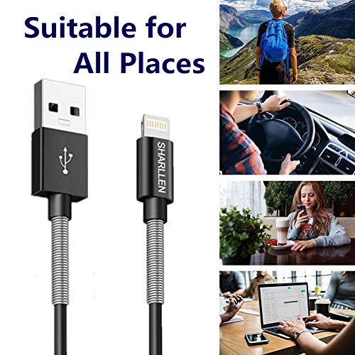 iPhone Charger Cable Sharllen Spring iPhone Lightning Cable 5Pack 6FT USB Fast Charging & Data Sync Cord Long iPhone Charging Cable Compatible iPhone Xs/Max/XR/X/8/8P/7/7P/6/6S/SE/iPad/iPod Black 6