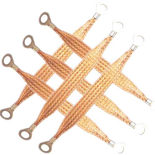 Automotive Engine Grounding Strap Flexible Bare Copper Braids 6PCS (12Inch Length and 0.5Inch Width) 2
