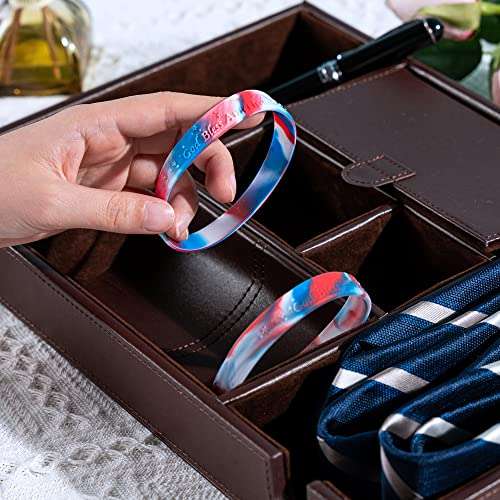 Fundraising For A Cause | Patriotic Red, White, Blue Silicone Bracelets - God Bless America Patriotic Silicone Bracelets – Perfect for Memorial Day, July 4th, Veteran’s Day and More! (50 Bracelets) 3