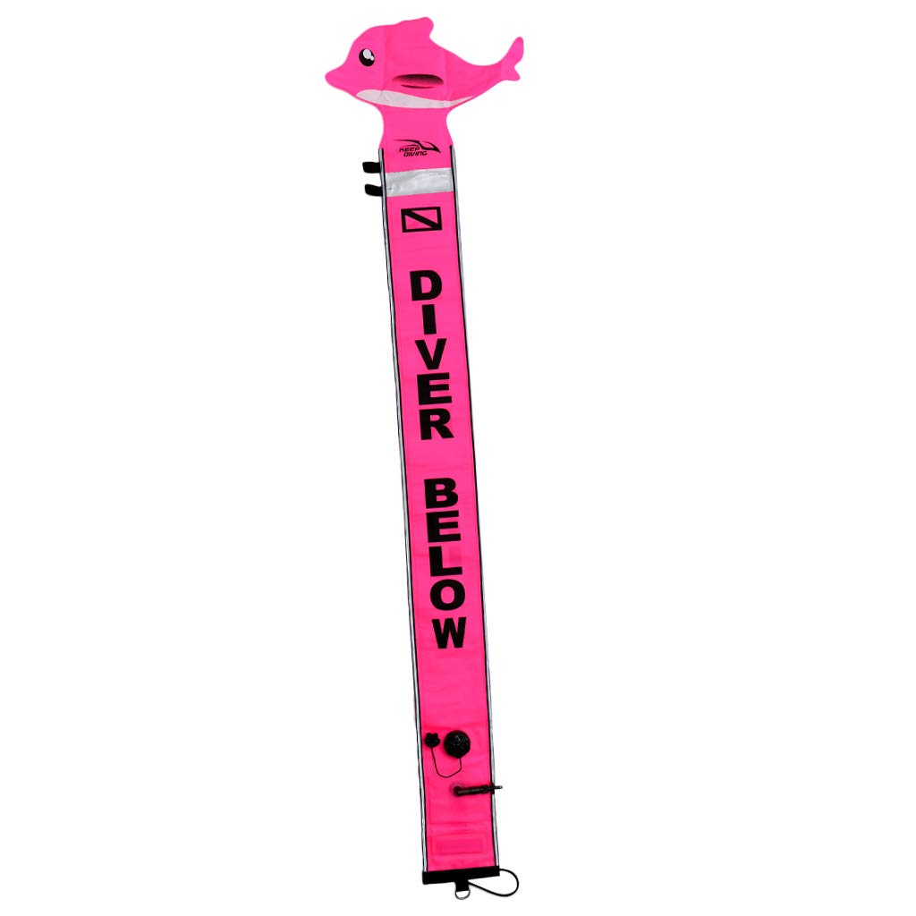 MOH Scuba Diving Buoy Marker Safety Gear with D Ring ROSEO Dolphin 6FT 1