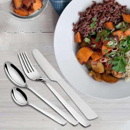 Parage Fantasy Stainless Steel Cutlery Set - Set of 25 (Contains: 6 Table Spoons, 6 Tea Spoons, 6 Forks, 6 Knives, 1 Stand), Silver 4