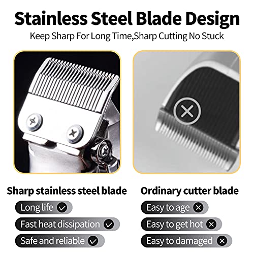 Roziapro Hair Clippers for Men T-Blade Trimmer Professional Barber Clippers - Cordless Hair Cutting Beard Trimmer Mens Electric Hair Trimmer Rechargeable GoldÃ‚ Knight Grooming Kit 2