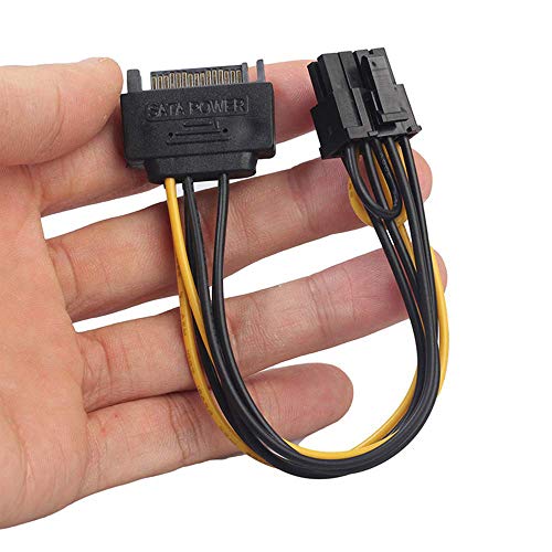 GGZZ 8 Pin PCIe to SATA 15 Pin Power Cable, 15-Pin SATA to 8 Pin PCI-Express Video Card Power Adapter Cable (20CM/2Pack) 4