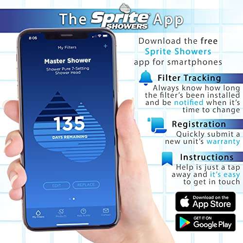 Sprite Showers SLC-R Slim-Line Shower Filter Replacement Cartridge, 1 Count (Pack of 1), Blue 2