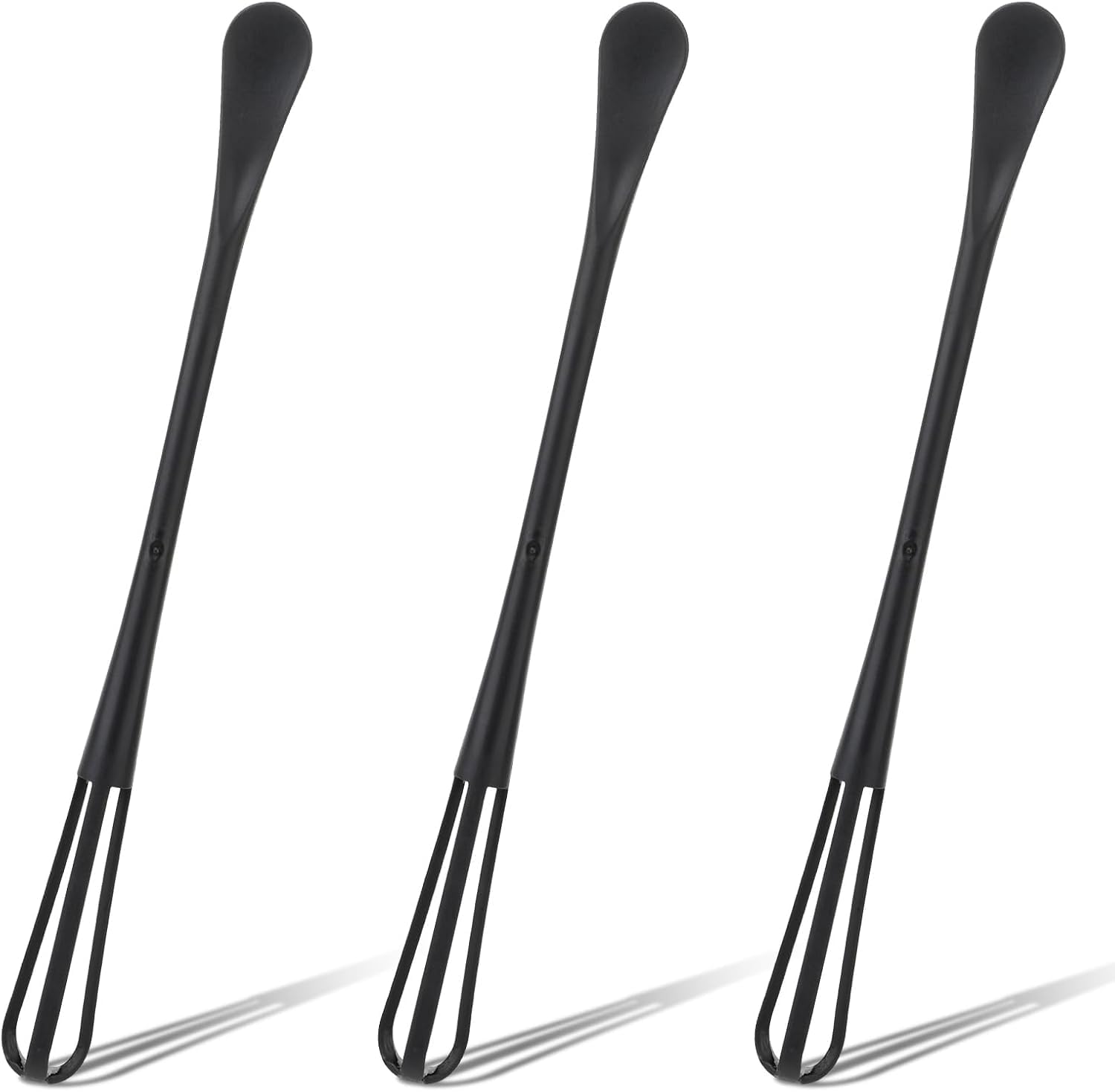SIYANSHU Multifunctional mini Whisk,mini Spoon,Small whisks for Cooking,Tiny Whisk 3 Pieces,mini Small wisk,for Blending,Whisking,Beating Ingredients, Mixing Sauces (3, Balck)