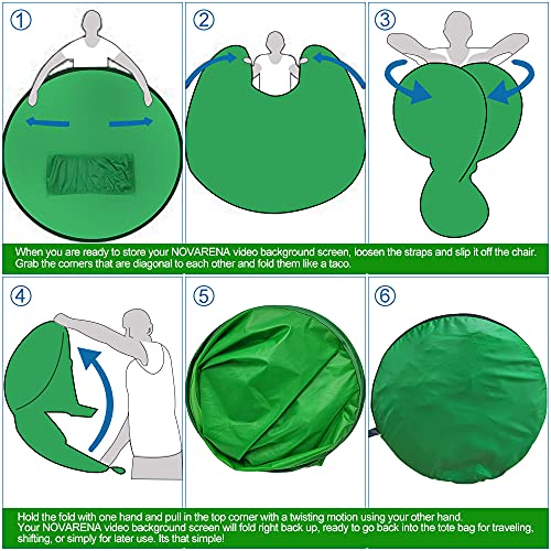 VONOV Green Screen Webcam Background - 56" Square - Video Conferencing - Zoom Background - Chroma Key - Manual Focus - 720p HD 3
