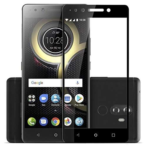 JGD PRODUCTS (Black Tempered Glass Screen Protector for Lenovo K8 Plus -Edge to Edge Full Screen Coverage 2