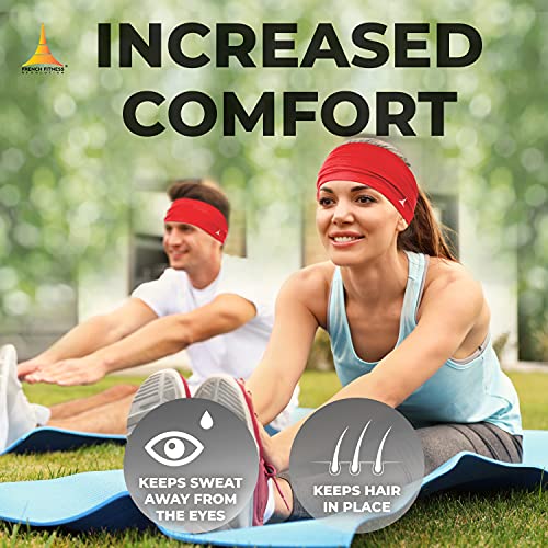 French Fitness Revolution - Stretchy Sports Headband for Men & Women - Guys Sweatband for Running, Cycling, Basketball, Yoga, Fitness - Moisture Wicking Workout Hairband - Made in Europe 3