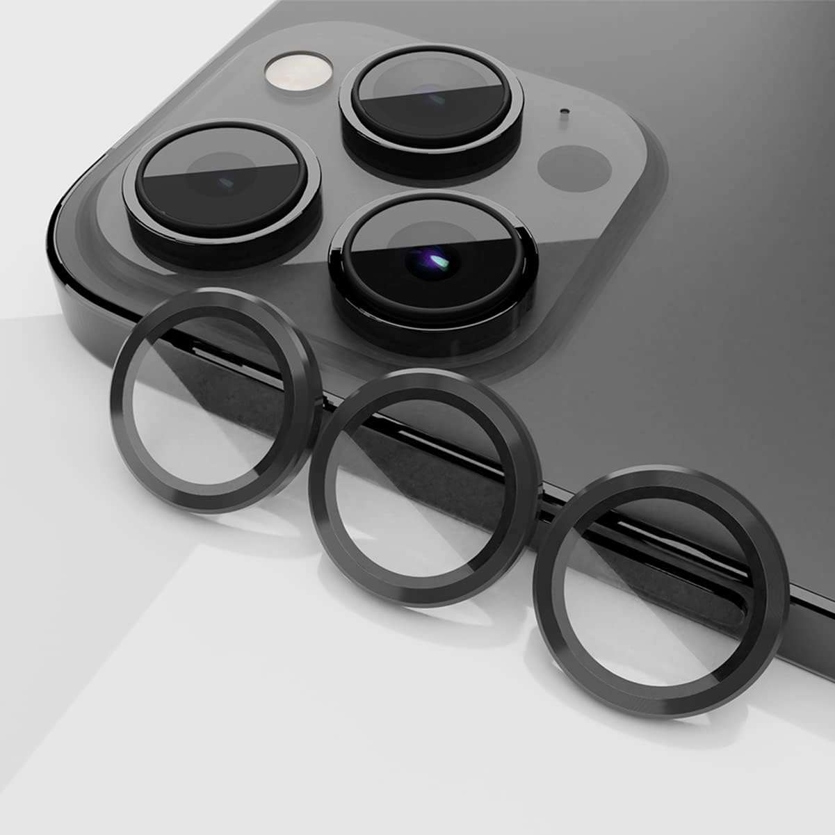 DD SON Back Camera Lens Protector Tempered Glass For iPhone 13 Pro/iPhone 13 Pro Max | Case Friendly with Edge to Edge Coverage and Easy Installation Kit, Pack of 1 (Black) 2