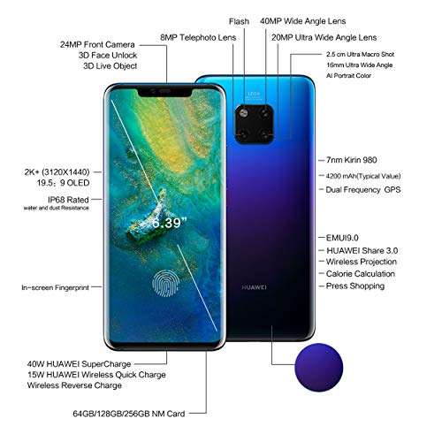 Huawei Mate 20 Pro LYA-L29 (Twilight, 6GB RAM, 128GB Storage) 4