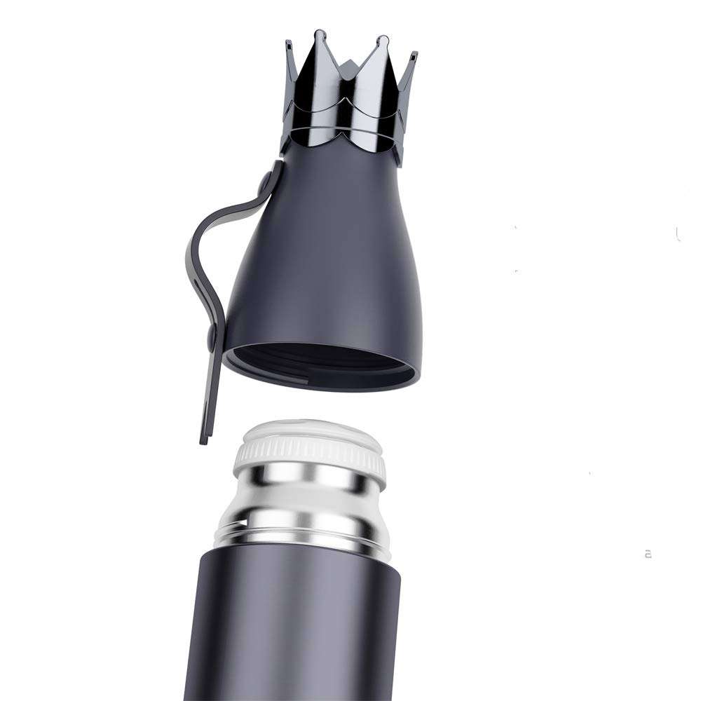 Thermos Crown Shape 12 Ounce Bottle,Stainless Steel Vacuum Flask Mug, Cup Coffee Tea,Travel Tumbler (Blue) 4