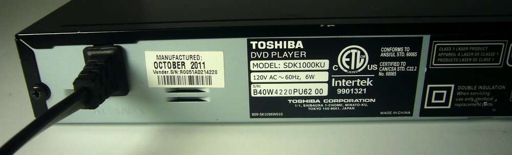 Toshiba SDK1000 DVD Player with 1080p Upscaling 6