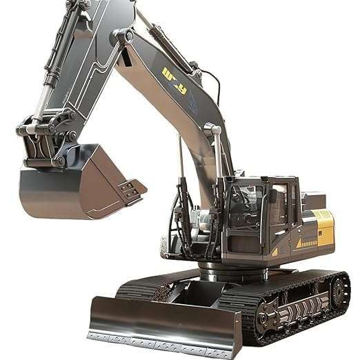 Relizaa RC Excavator, 1:18 Scale, 2.4GHz 15 Channel RC Construction Truck, Engineering Vehicles Educational Toys with Smoke &Light and Music for Kids, Boys and Girls 5