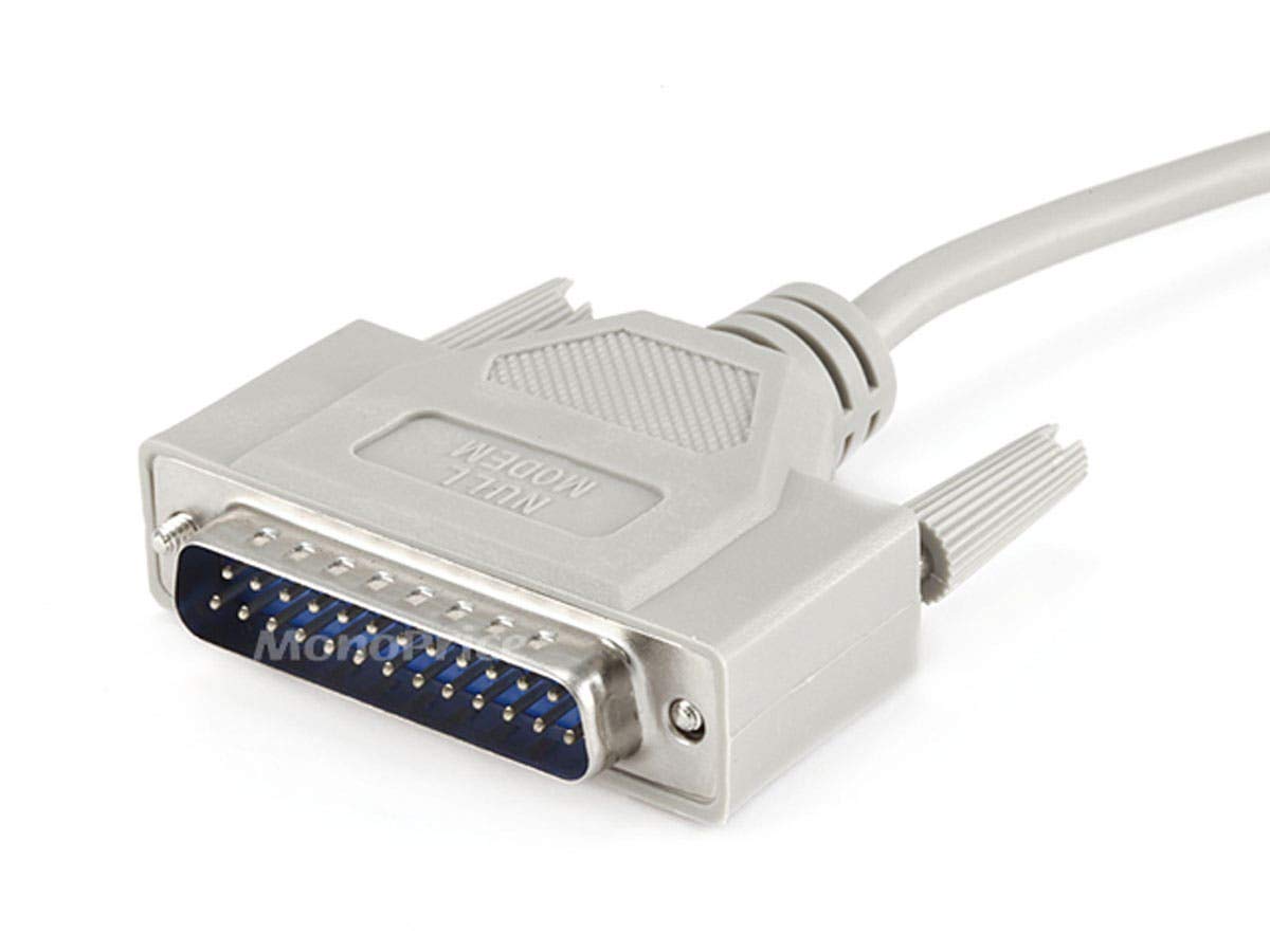 Monoprice Molded Null Modem Cable - 6 Feet - DB9 Female to DB25 Male 3