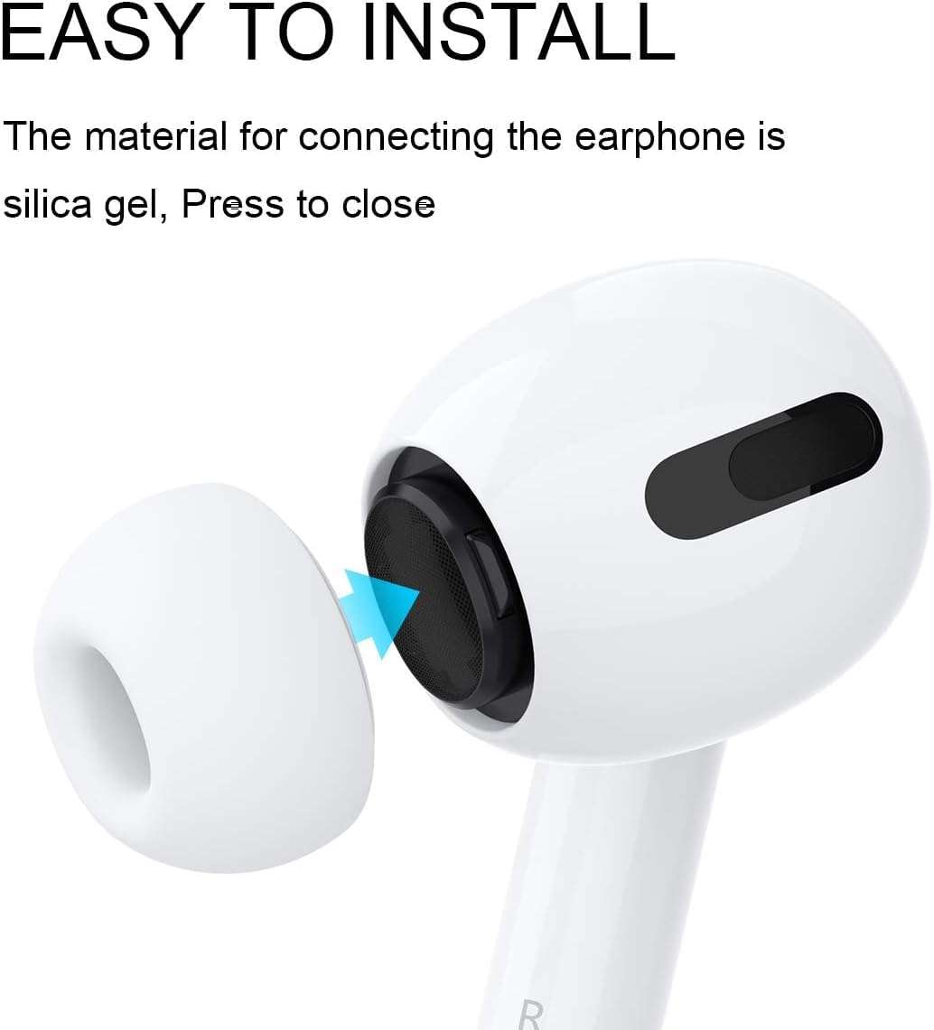 Sounce Silicone Replacement Ear Tips for Apple AirPods Pro 2 & Airpods Pro, Anti-Slip Eartips, Tighter Seal, Fits in The Charging Case, (Medium Size) (1 Sets, 2Pc) - White 2