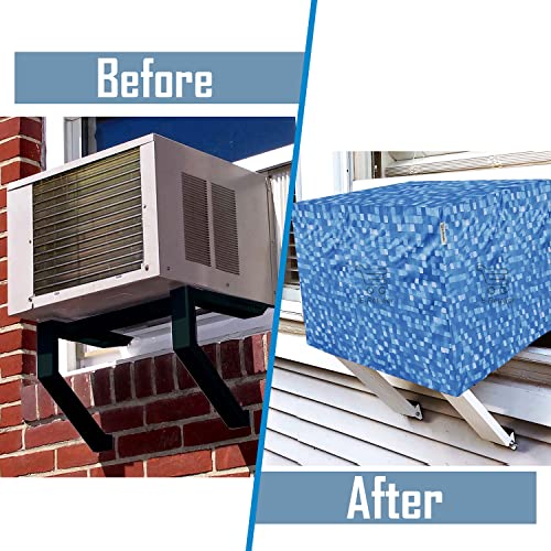 E-Retailer® Waterproof and Dustproof PVC Window Ac Cover Suitable for 1.5 Ton & 2 Ton (Color- Blue, Size-26x21.5x21.5 Inch) 5