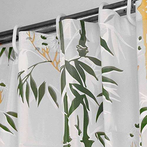 Nicasa Bamboo Design PVC Shower Curtain with 8 Hooks 9ft (54"x84", Green) 4