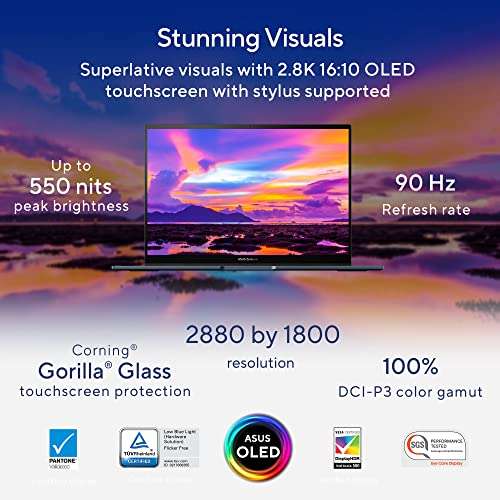ASUS Zenbook 14 Flip OLED (2023), Intel Core i5-1340P 13th Gen, 14" (35.56 cm) 2.8K 90Hz OLED, Thin & Light Laptop (16GB/512GB SSD/Iris Xe/Win 11/Office 2021/75W Battery/Blue/1.5 kg), UP3404VA-KN542WS 3