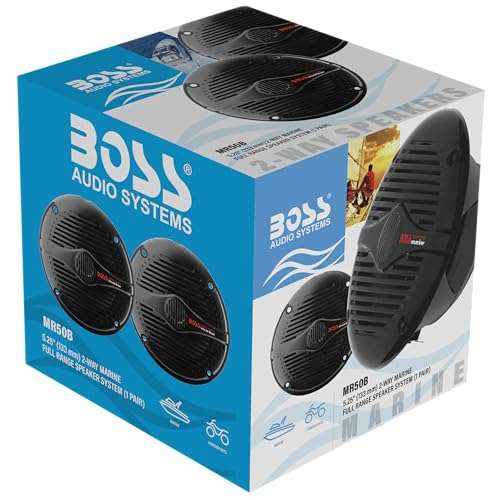 BOSS Audio Systems MR50B 5.25 inch Marine Stereo Boat Speakers - 150 Watts (pair), 2 Way, Full Range Audio, Tweeters, Coaxial, Weatherproof, Sold in Pairs 6