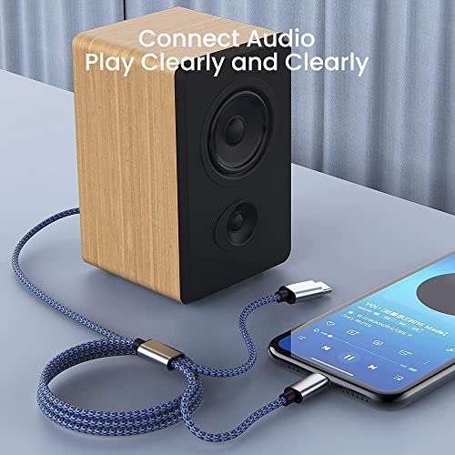 Aux Audio Cable for iPhone,2 in 1 USB C& Lightning to 3.5mm AUX Audio Cable Suitable for Apple Android Car Audio Headset Multi Function Audio Conversion Cable Compatible with Type C or iOS Devices 5