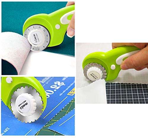 45mm Rotary Cutter with 1 Replacement Rotary Blades, Safety for Sewing Fabric Leather Quilting and More 6