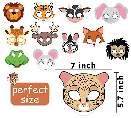 Party Propz Animal Eye Mask - Large 12 Pcs, Animal Mask For Kids Face | Jungle Theme Birthday Decoration | Animal Mask For Boys Girls | Animal Theme Birthday Decoration | Birthday Masks For Kids Party 3