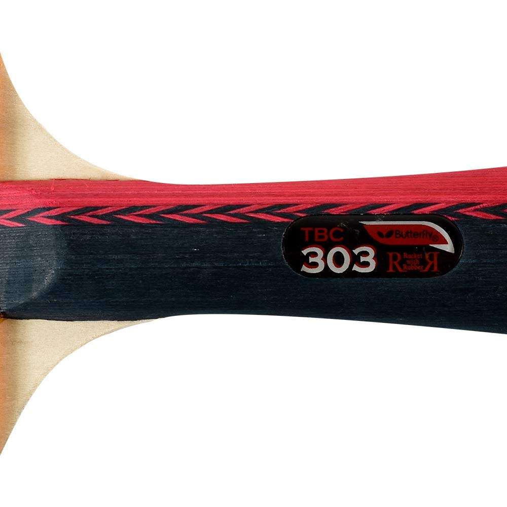 Butterfly B303FL Shakehand Table Tennis Racket China Series Racket and Case Set with A Combination Smooth & Pips-Out Rubber Recommended for Beginning Level Players 4