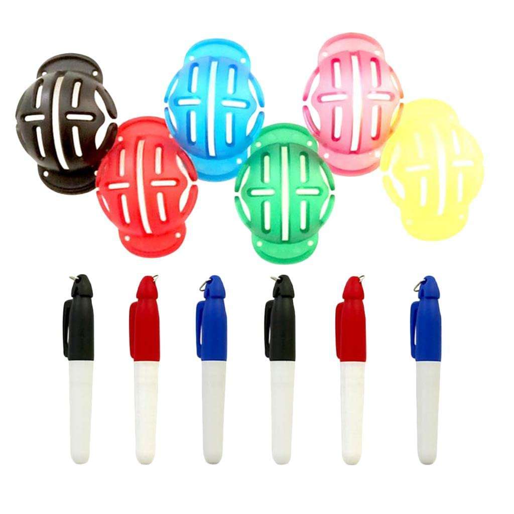 MOH 6pcs Golf Ball Line Marker Liner Drawing Alignment Tool Stencil Training Aid 3