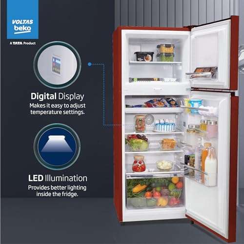 Voltas Beko ‘A TATA Product’ 248 L 2 star Frost free Refrigerator with two separate cooling system (RFF285D/W0CWR0I0000GO, Celin Wine) 6