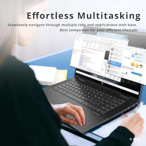 HP Envy x360 2-in-1 Convertible Business Laptop, 15.6 Inch FHD Touchscreen, AMD Ryzen 7 5700U, Windows 11 Pro, 64GB RAM, 2TB SSD, Backlit Keyboard, Fingerprint Reader, WiFi 6, HDMI, Black, PCM 6