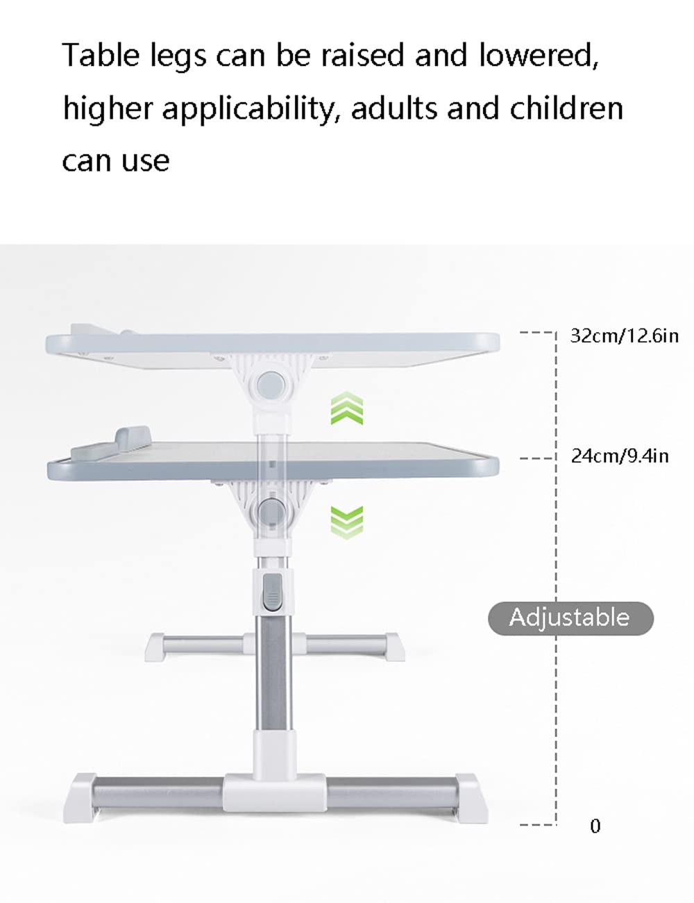 Adjustable Laptop Stand Bed Desk,USB Cooling Fan/Soft Hand Rest/Folding Leg Portable Bed Tray Table,Dining Work Writing Write (Black 20.9inchs) 5