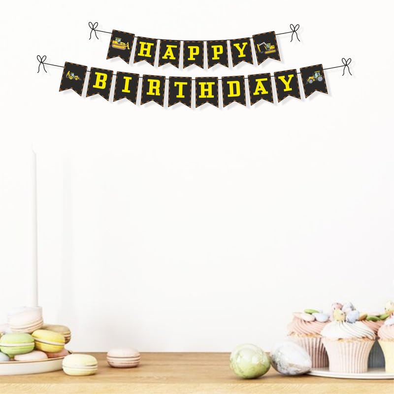 Untumble Construction Theme Birthday Banner | Happy Birthday Banner For Boys & Girls | Goes Well With Construction Theme Birthday Decorations | Happy Birthday Banner for Kids & Adults | Pack of 1 4