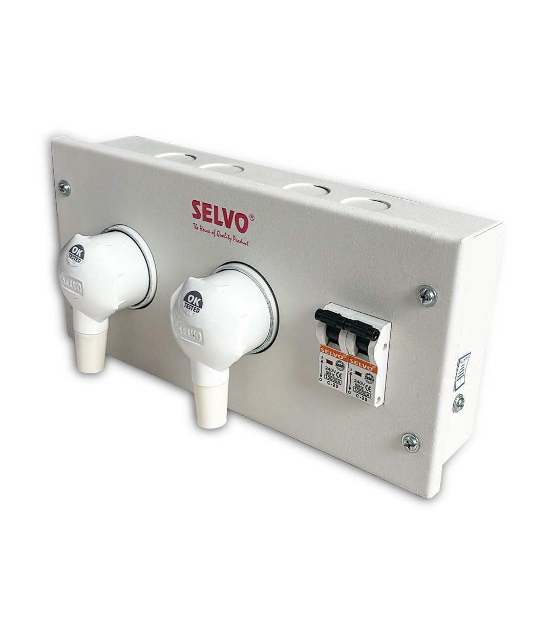 SELVO 20A 2 WAY (SPN) METAL CLAD PLUG & SOCKET DISTRIBUTION BOARD 4
