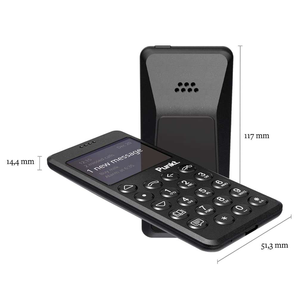 Punkt. MP02 4G LTE Minimalist Mobile Phone - Unlocked Cell Phone with Nano-SIM, Wi-Fi Hotspot, 2GB RAM+16GB Storage, Bluetooth, Digital Security, Multiband - Black 6