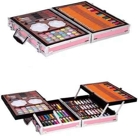 Salepushh Professional Art Set Drawing Painting Sketching Colouring Kids Set All in 1 Art Case Perfect for Kids with Pink Unicorn Rainbow Design Aluminium Case 1