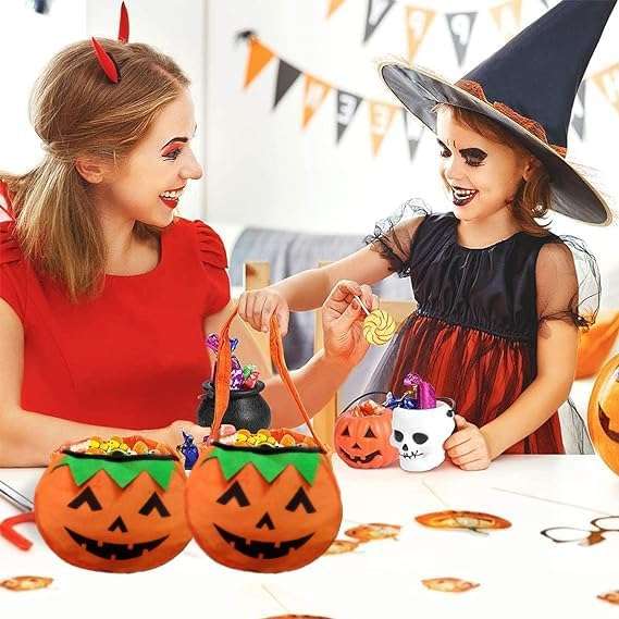 Baby & Sons Halloween Black Cap and Halloween Pumpkin Bag for Kids Halloween Party Cosplay Costumes For Boys and Girls 4