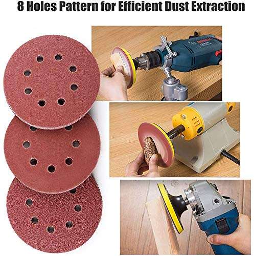 iBELL Sanding Disc 180mm (7") with 8 Holes for Dust Vacuum 100 Grit - 10Pcs Pack 4