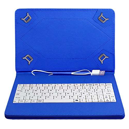 ACM USB Keyboard Case Compatible with Datawind Moregmax 4g7 4g Tablet Cover Stand Study Gaming Direct Plug & Play - Blue 3