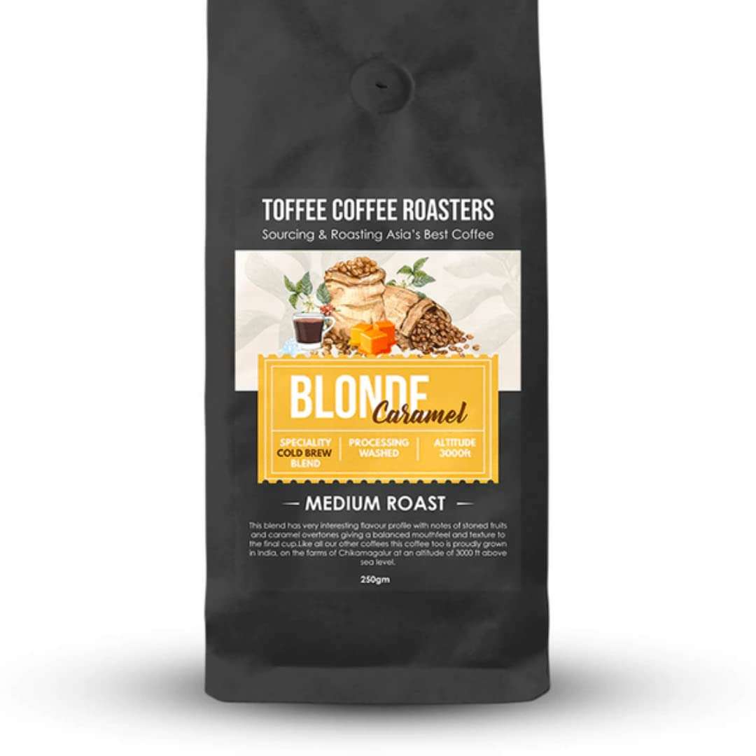 Toffee Coffee Roasters | Blonde Caramel Coffee | Speciality Blend | 100% Arabica | Medium Roast | Coffee Notes: Stoned Fruits & Caramel | Grind: Hario V60| Freshly Roasted | 500 gms 1
