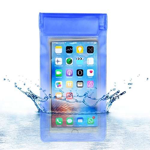 ACM Waterproof Bag Case Compatible with Intex Indie 11 Iv0318nd Mobile (Rain,Dust,Snow & Water Resistant) Blue 2